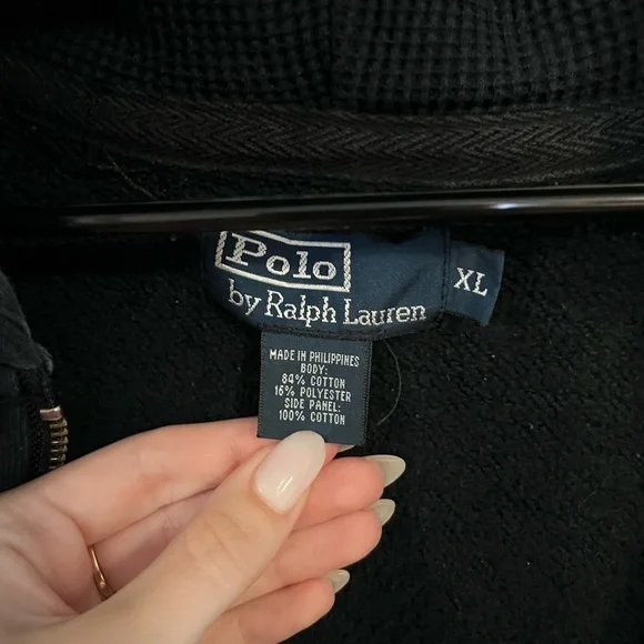 Polo Ralph Lauren Black Zip-Up Jacket Hoodie XL - Picture 3 of 10